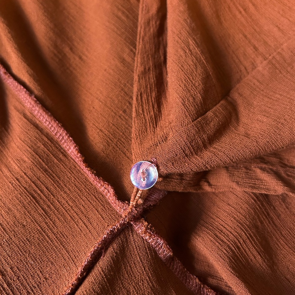 Free People Helena Wrap Dress Coconut Shell Burnt Orange - Picture 3 of 11